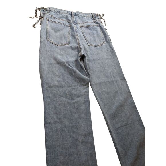 N1 Los Angeles Chain Denim Jeans Womens Medium Punk Grunge Style Edgy Skater - Picture 9 of 16